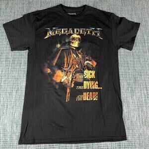 Mega Deth Crush The World Tour 2023 Men’s Sz M New Black T Shirt